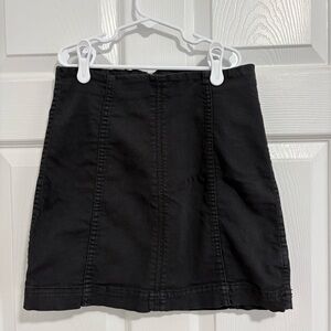 Free People Black Denim Mini Skirt